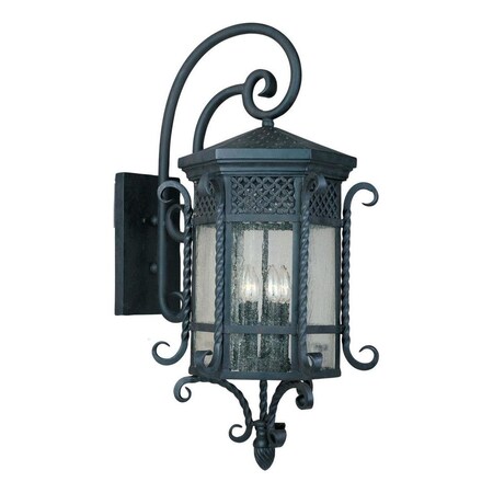 Maxim Five Light Country Forge Seedy Glass Wall Lantern 30126CDCF